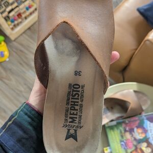 Mephisto Brown Leather Sandals